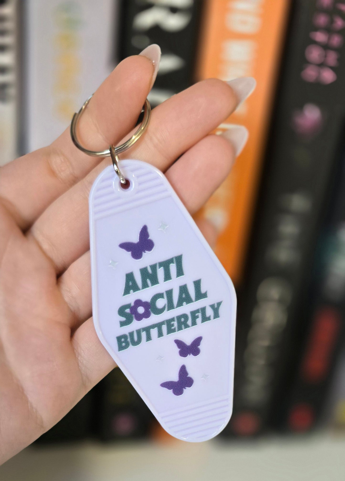Anti Social Butterfly Motel Keychain