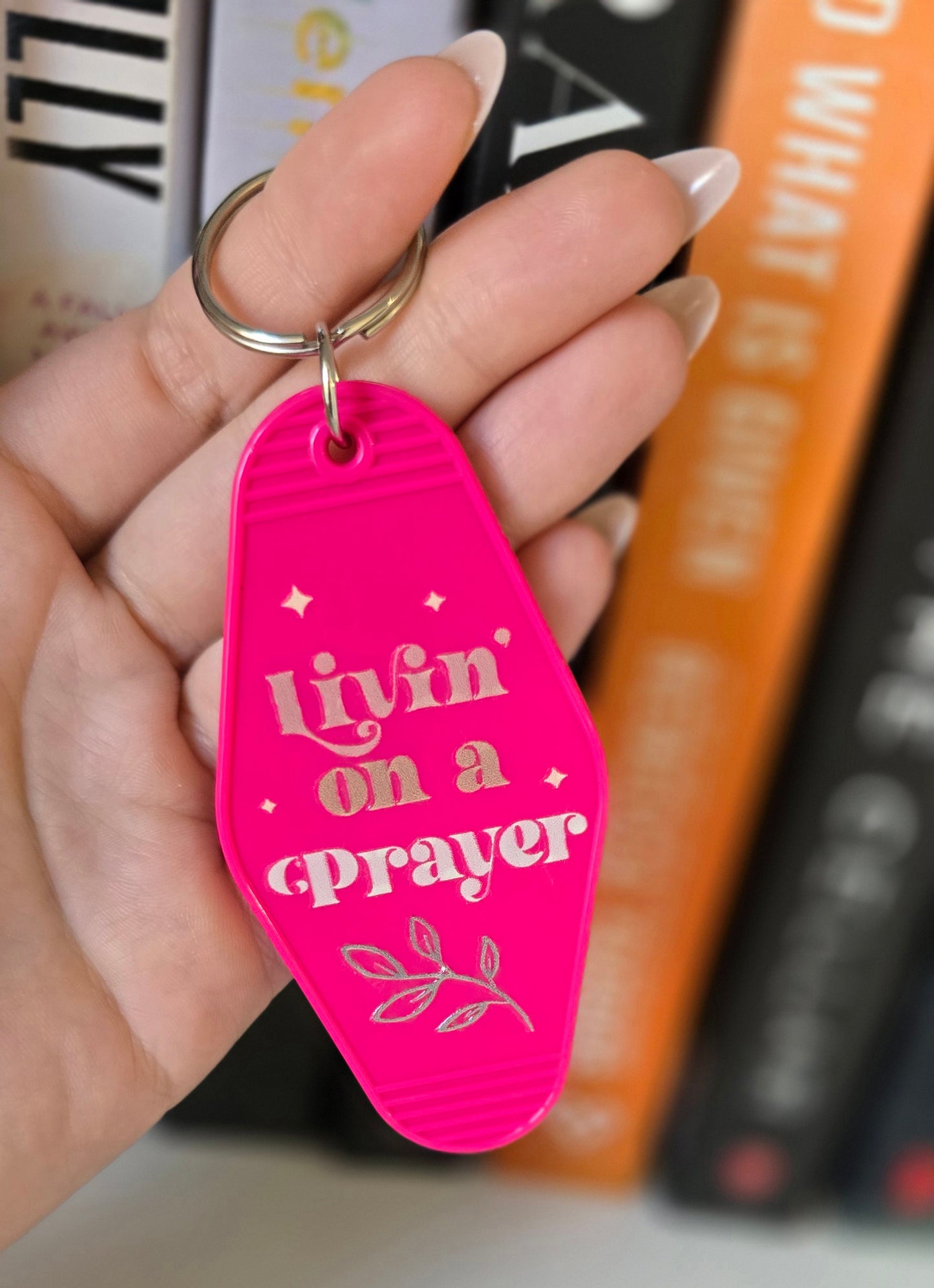 Livin' On A Prayer Motel Keychain