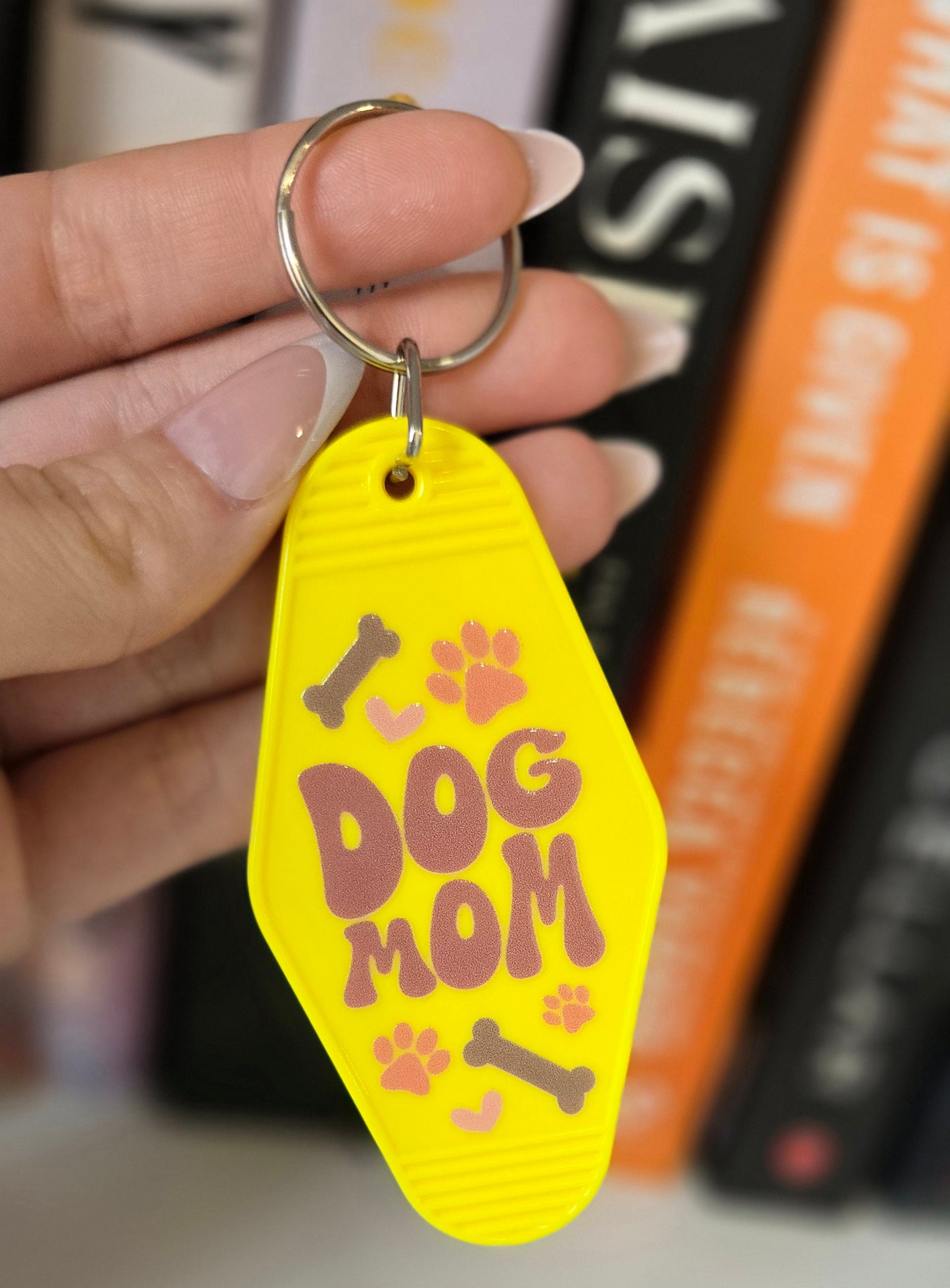 Dog Mom Motel Keychain