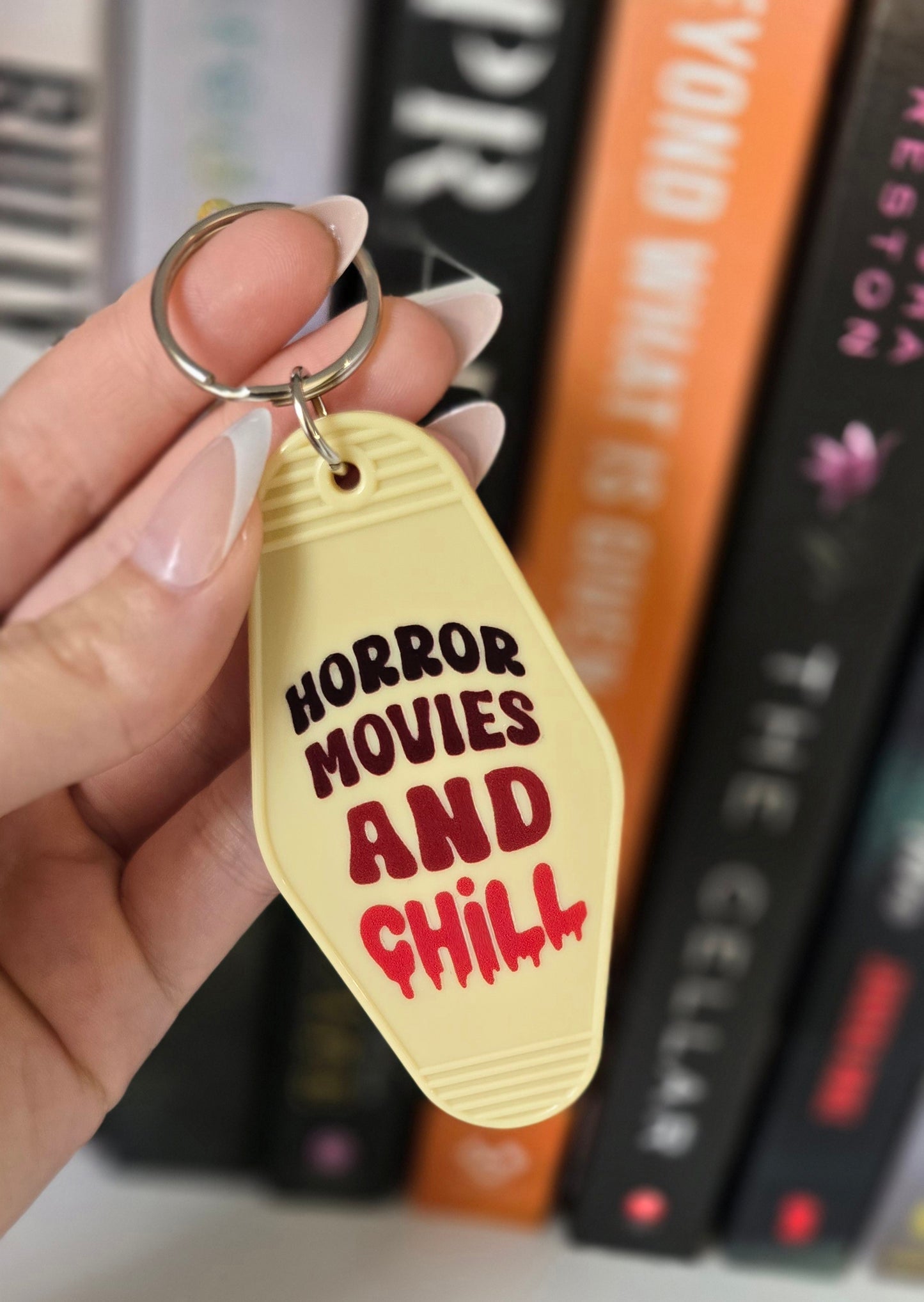 Horror Movies And Chill Motel Keychain