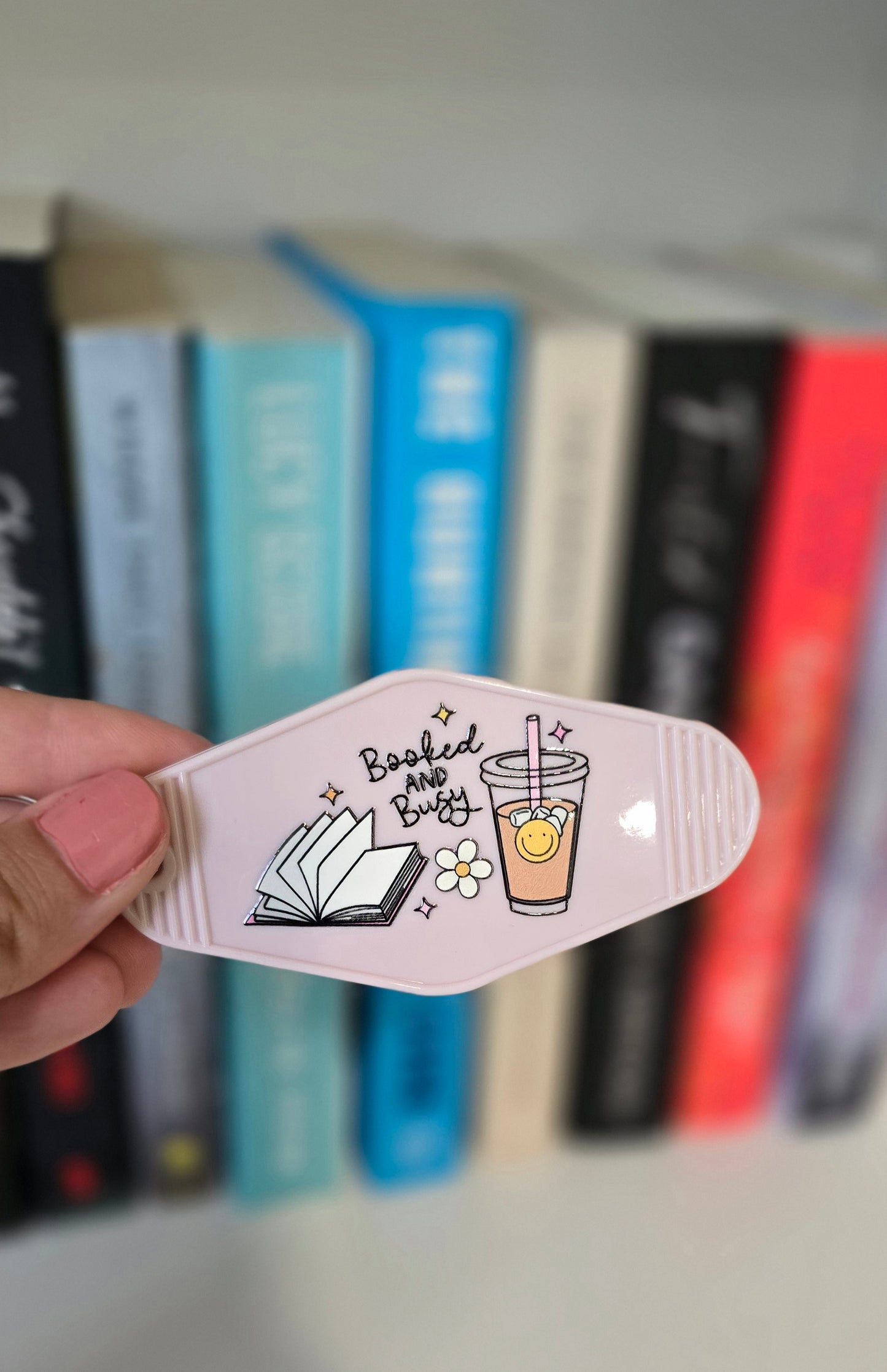Booked and Busy Motel Keychain