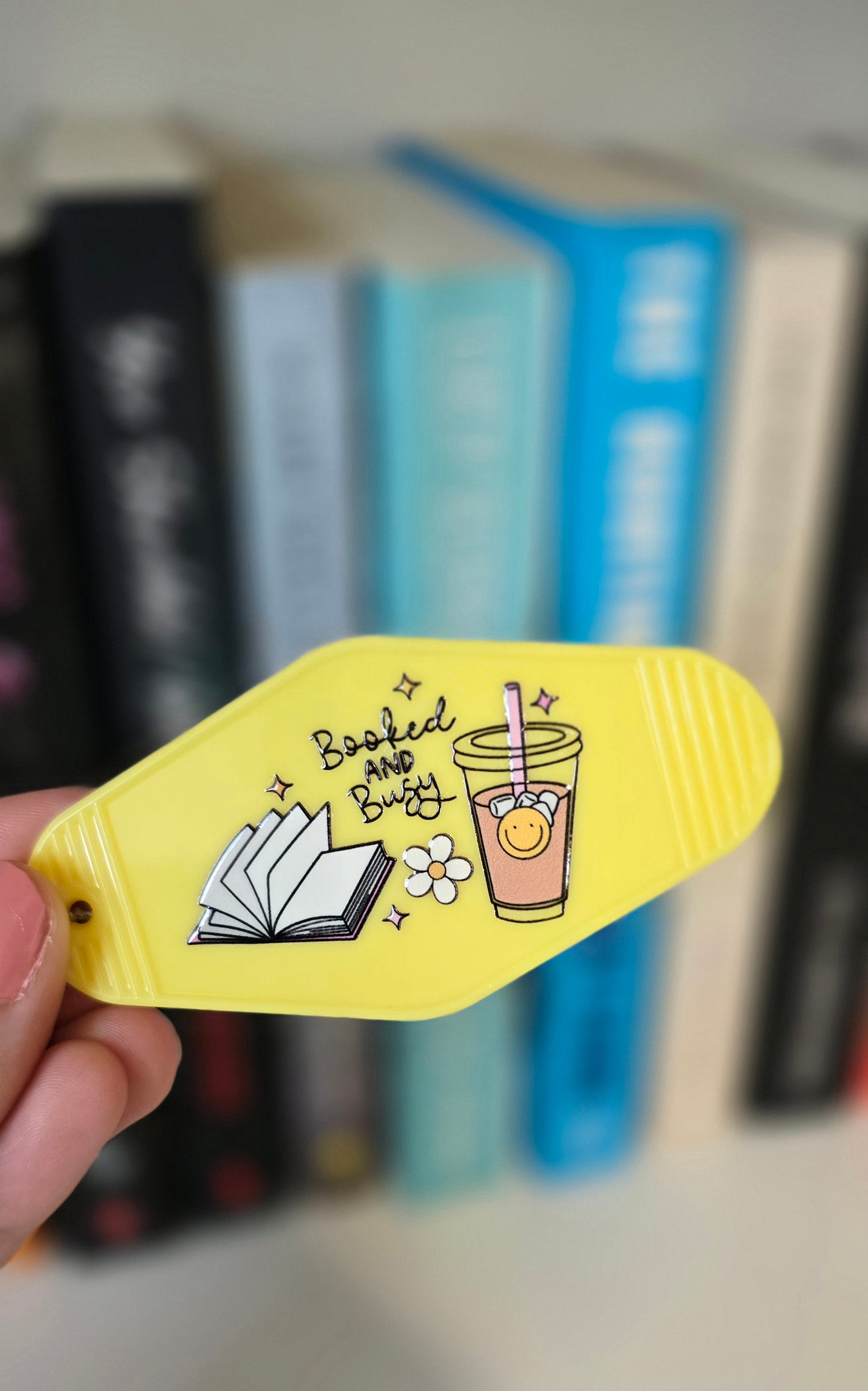 Booked and Busy Motel Keychain