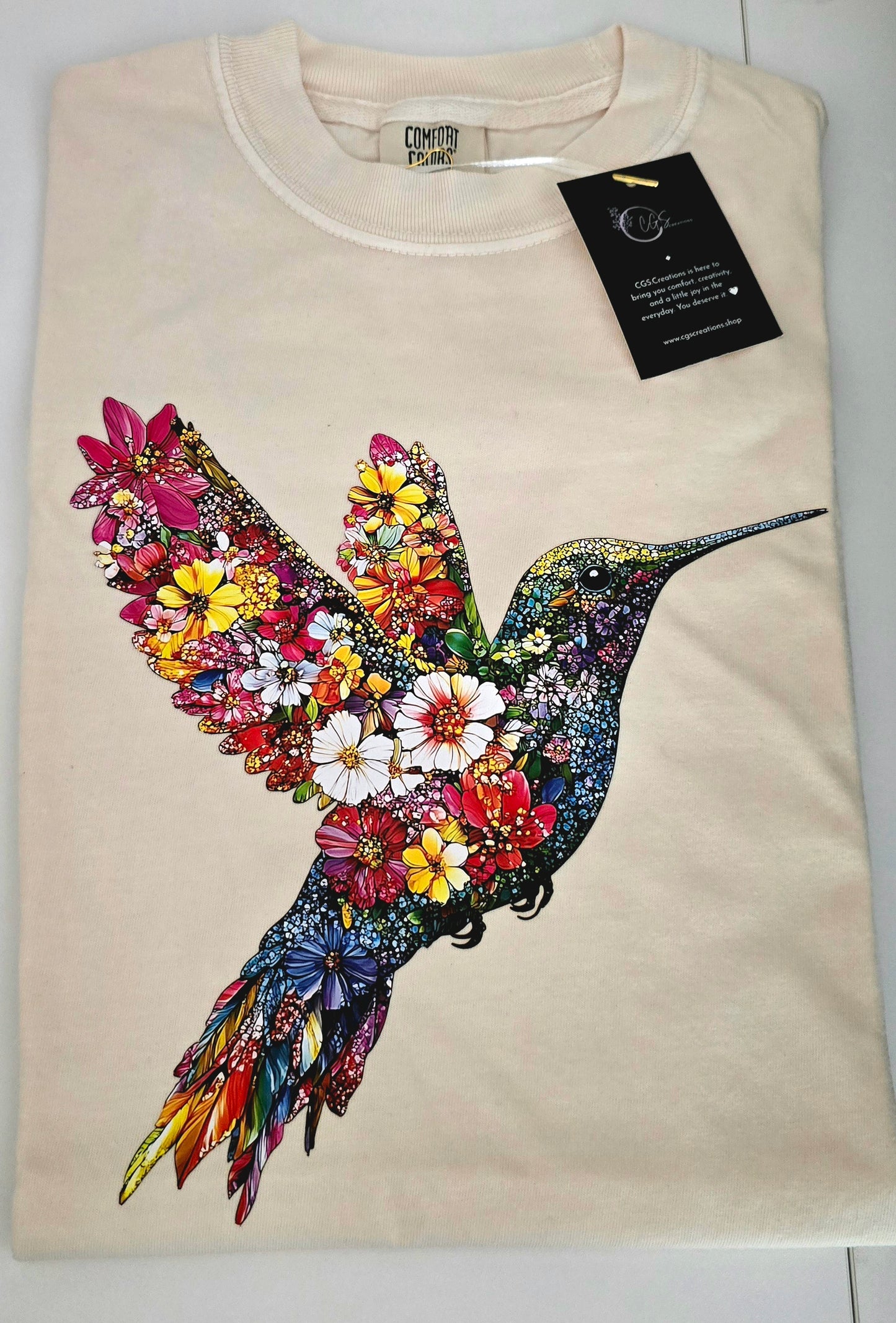 Floral Bird Short Sleeve T- Shirt Comfort Colors - Limited Sizing