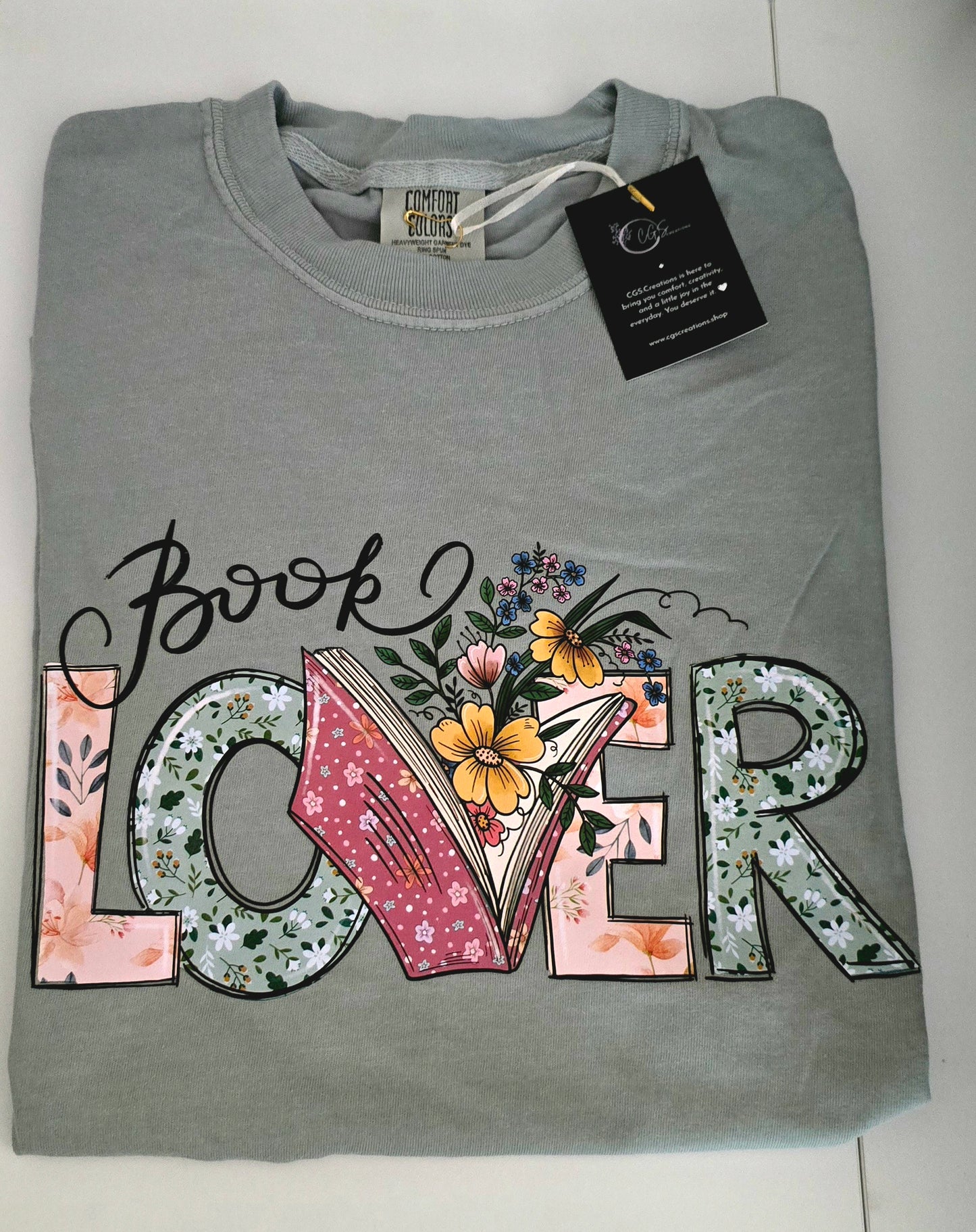 Book Lover Short Sleeve T-Shirt Comfort Colors Green- Limited Sizing