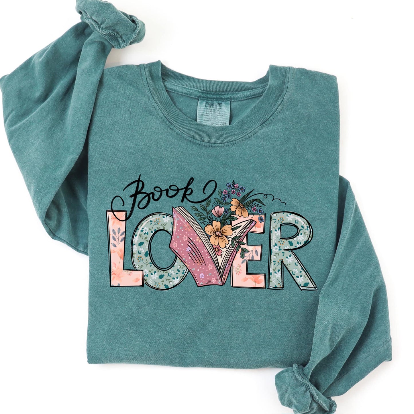 Book Lover Short Sleeve T-Shirt Comfort Colors Green- Limited Sizing