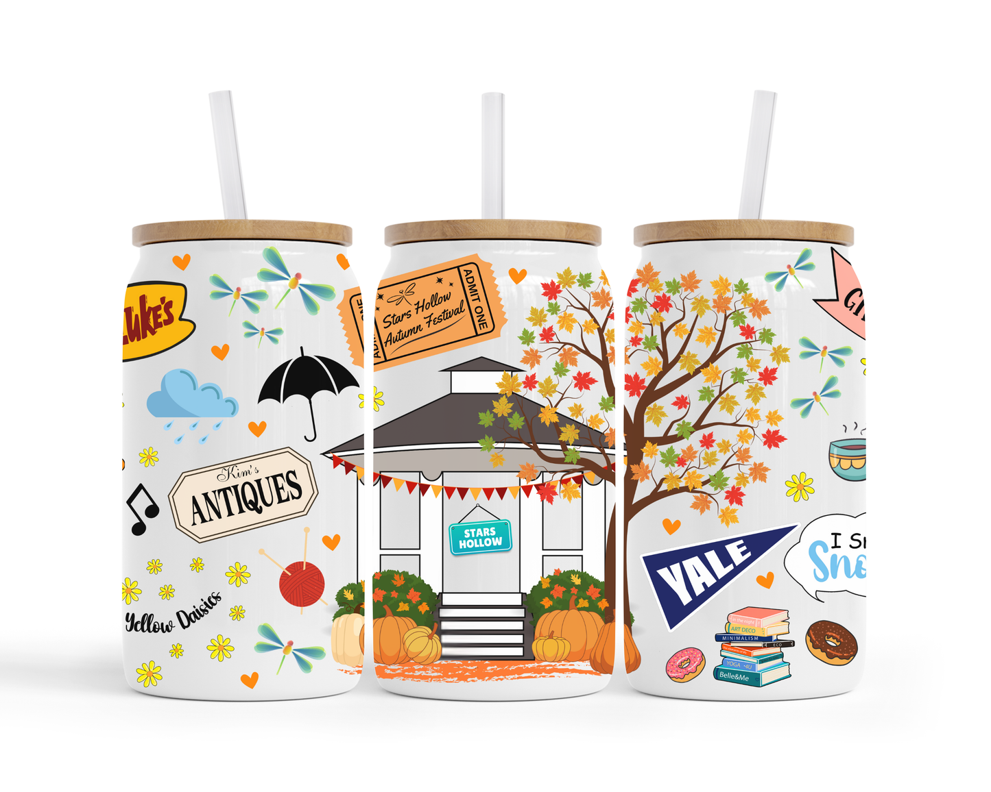 Small Town Coffee Lover Glass GG – 16oz Tumbler