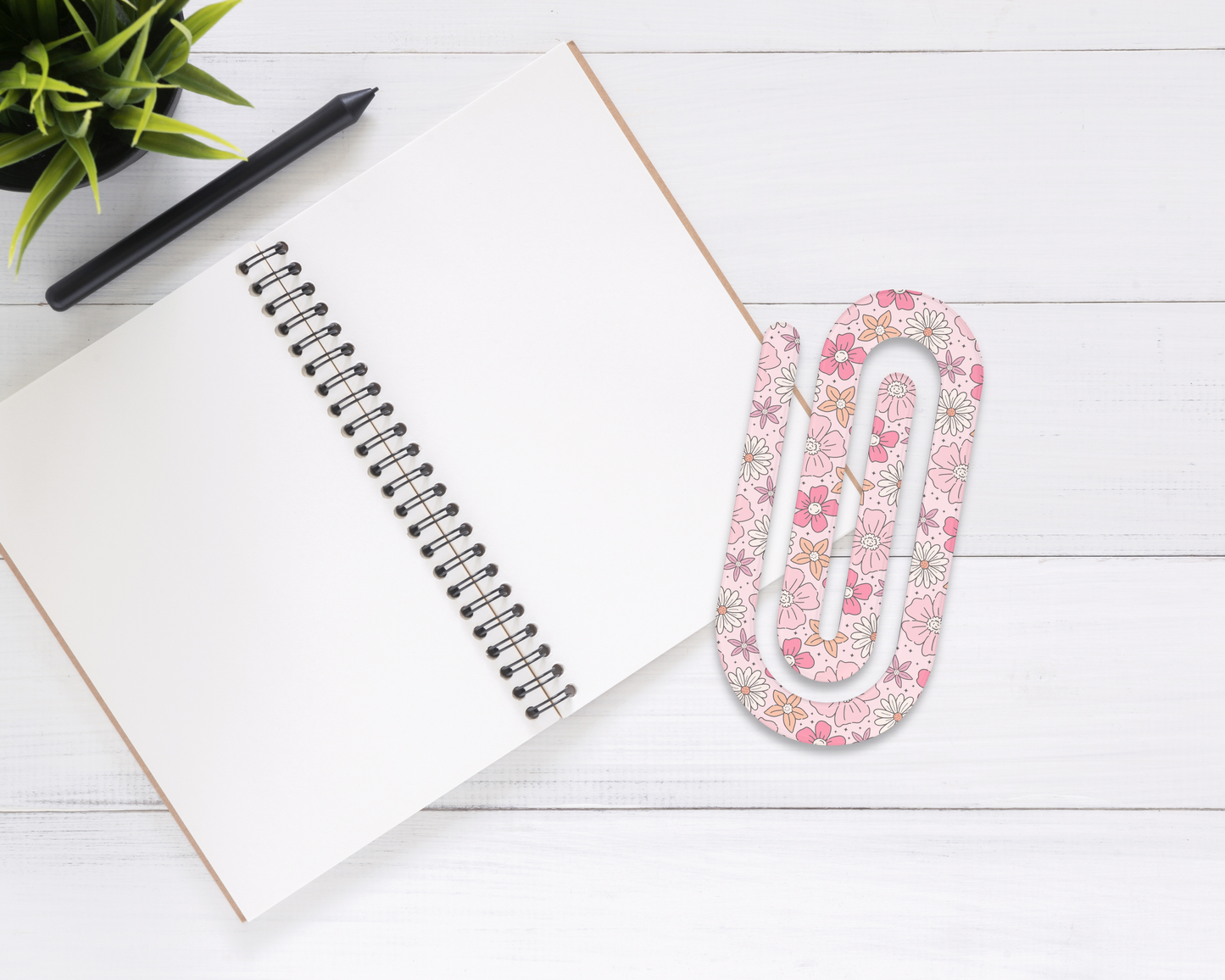 Pink Floral Jumbo Acrylic Bookmark
