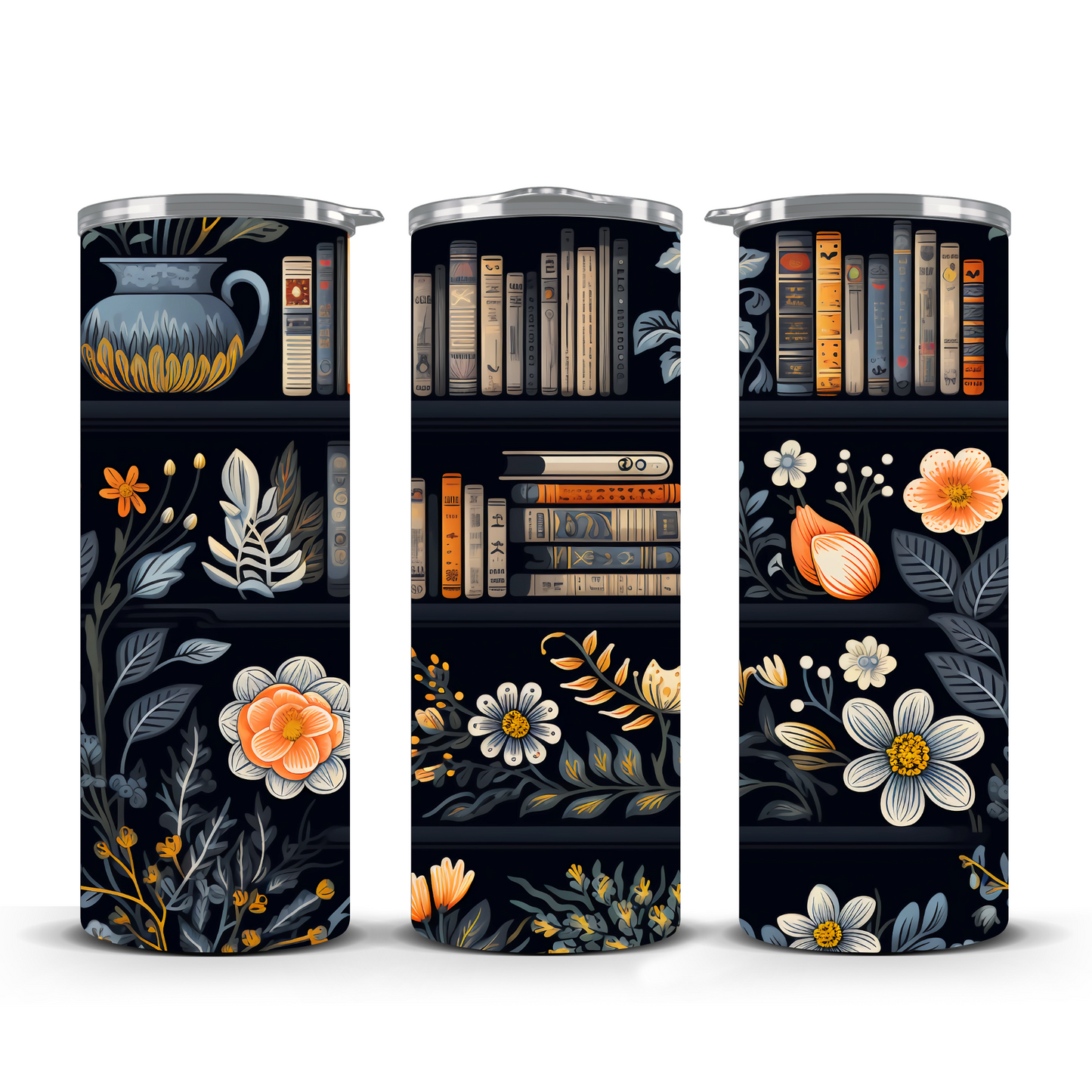 Petals & Pages in the Dark Stainless Steel Tumbler 20oz.