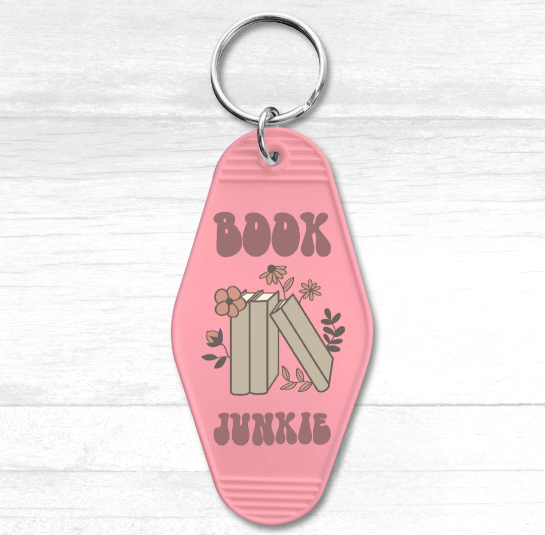 Book Junkie Motel Keychain