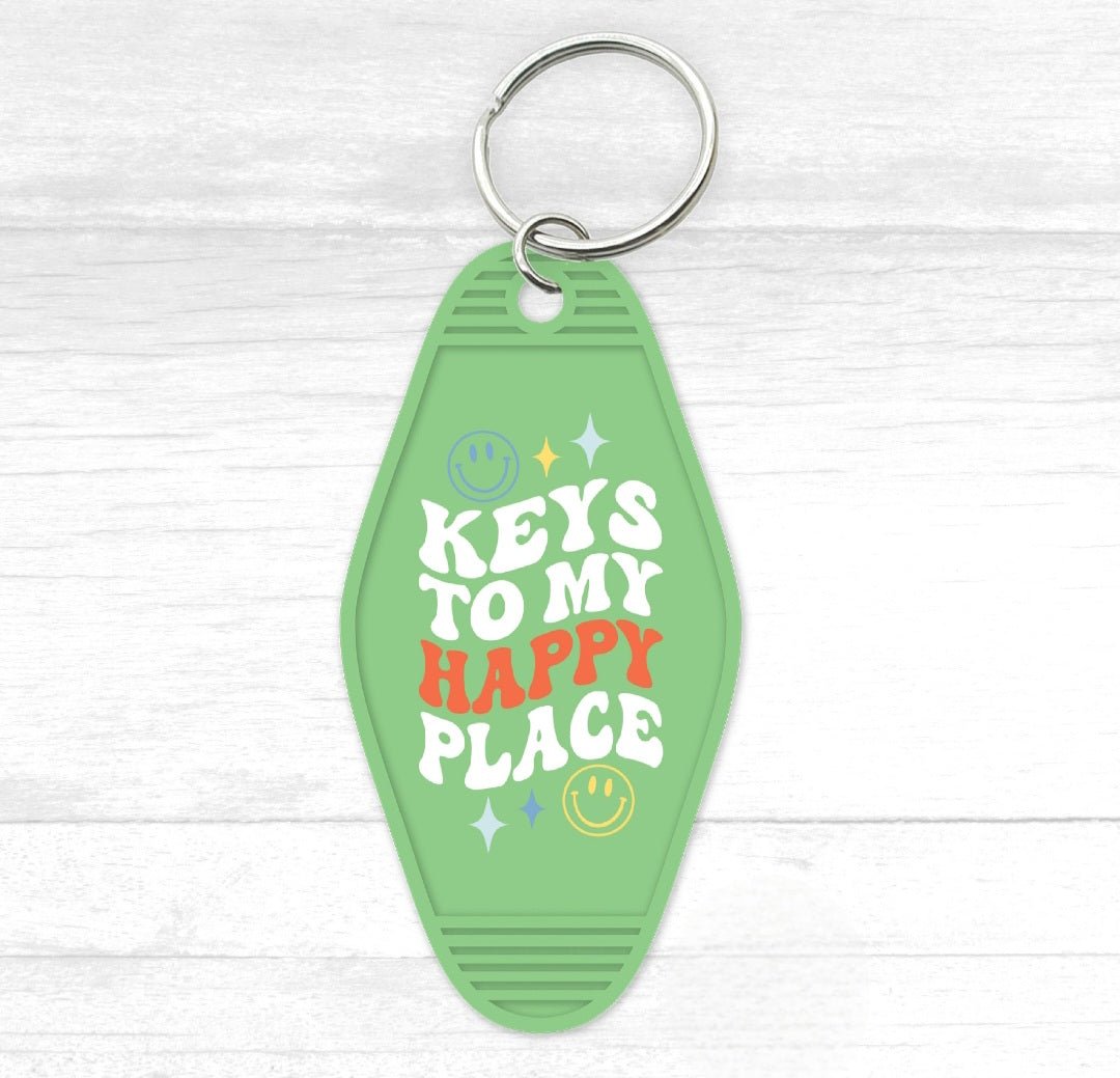 Keys To My Happy Place Motel Keychain - CGS. Creations