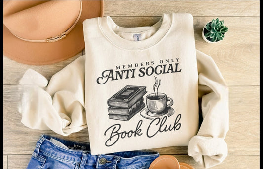 Members of Antisocial Book Club Shirt – Introvert Book Lover Tee