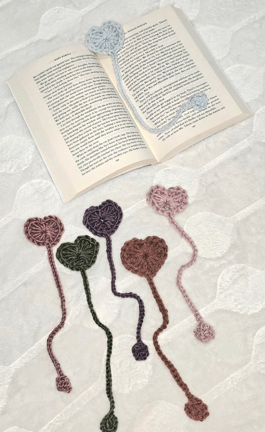 Handmade Crochet Heart Bookmark | Cozy Gift for Book Lovers