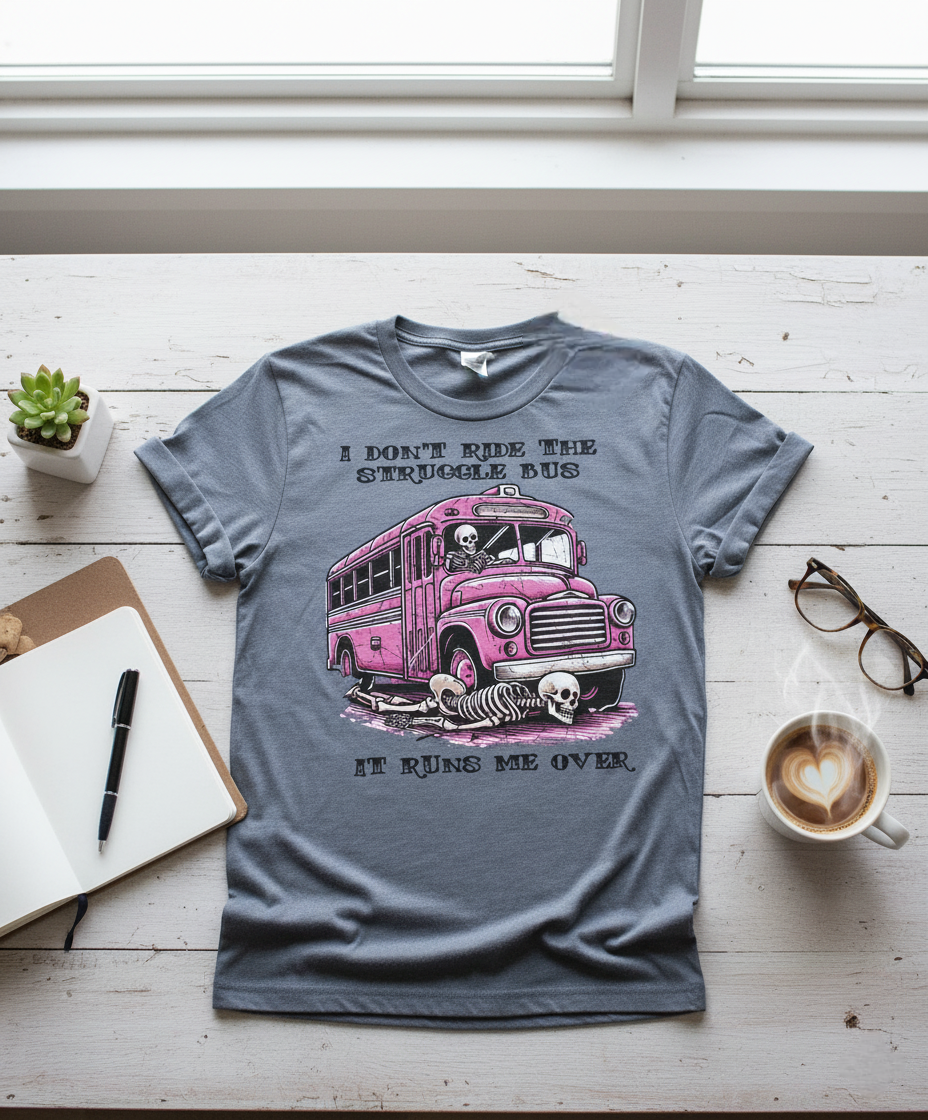 Struggle Bus Short Sleeve T-Shirt Comfort Colors Grey- Limited Sizing