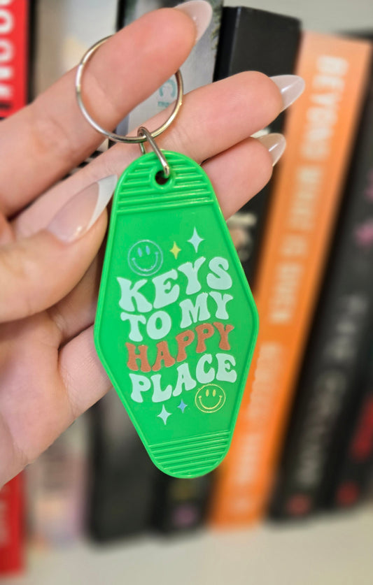 Keys To My Happy Place Motel Keychain