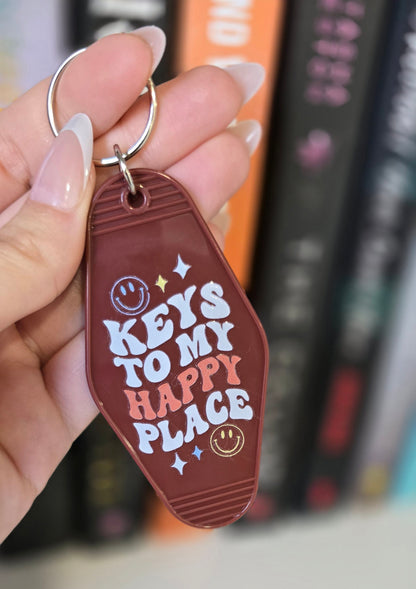 Keys To My Happy Place Motel Keychain