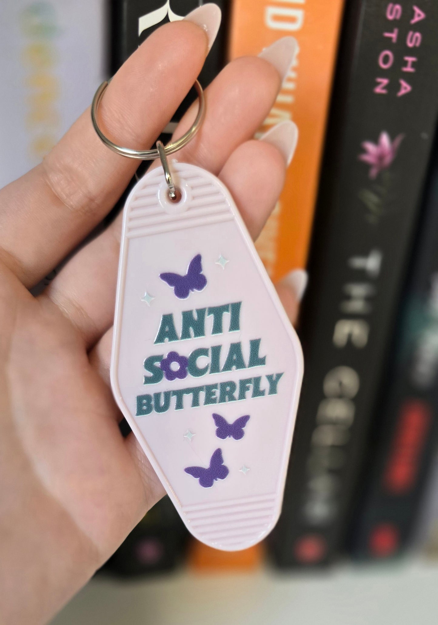 Anti Social Butterfly Motel Keychain