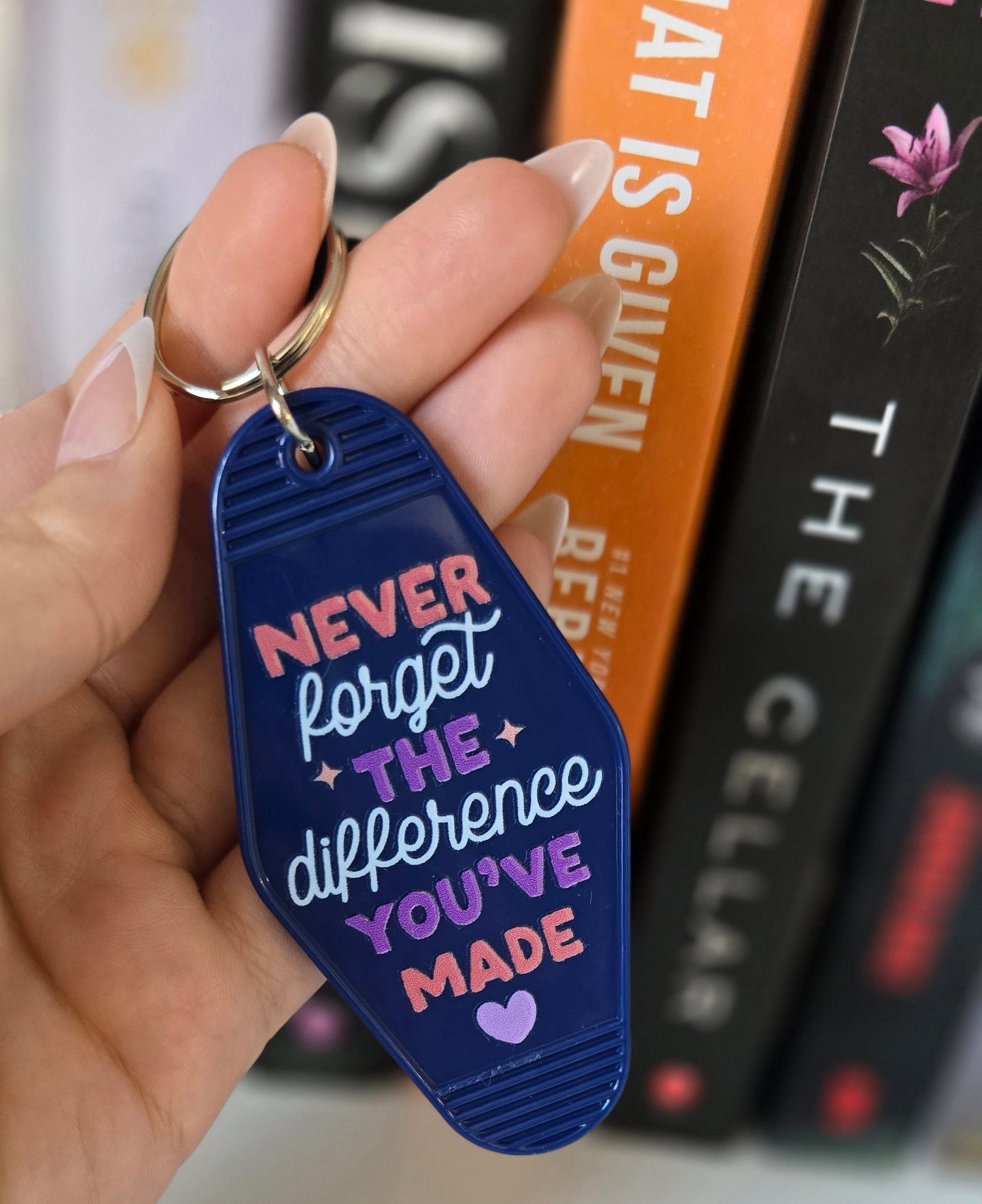 Never Forget The Difference Motel Keychain