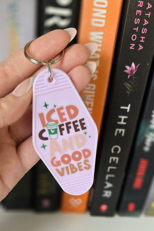 Iced Coffee And Good Vibes Motel Keychain