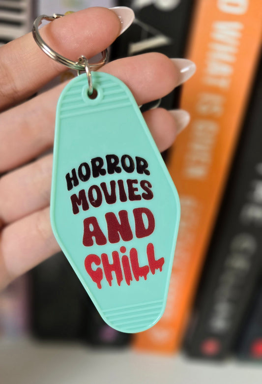Horror Movies And Chill Motel Keychain