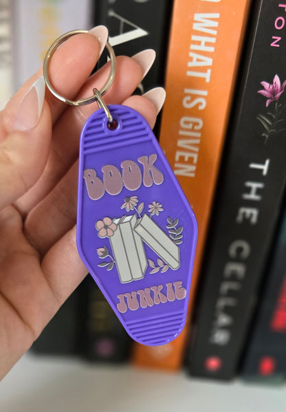 Book Junkie Motel Keychain