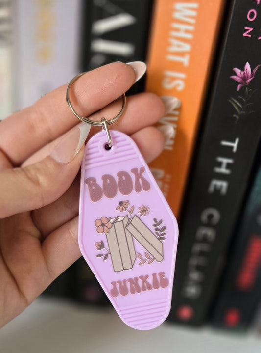 Book Junkie Motel Keychain