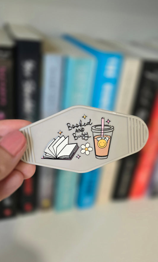 Booked and Busy Motel Keychain