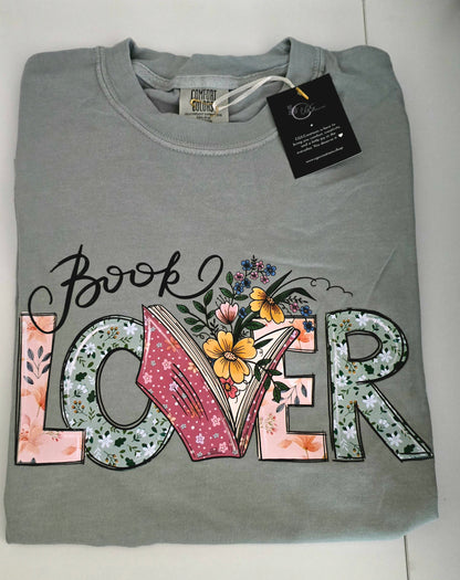 Book Lover Short Sleeve T-Shirt Comfort Colors Green- Limited Sizing