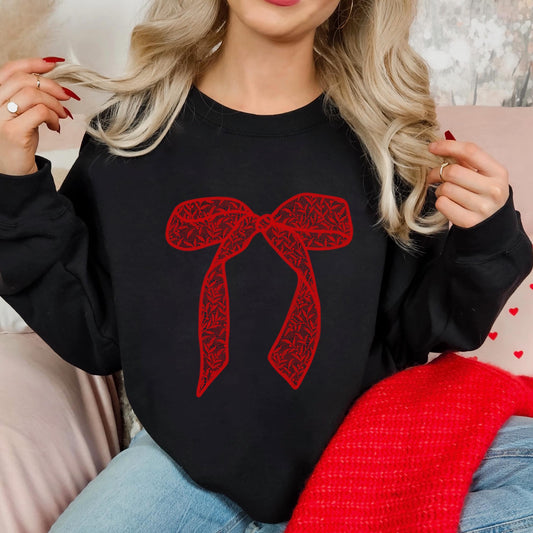 Red Lace Bow Shirt