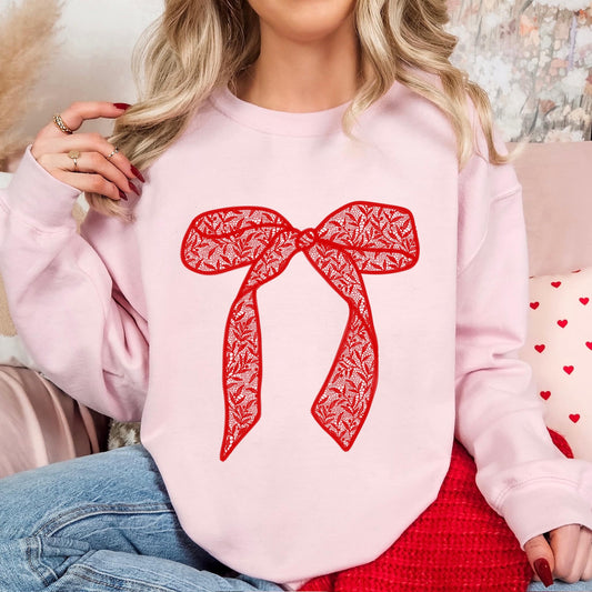 Red Lace Bow Shirt