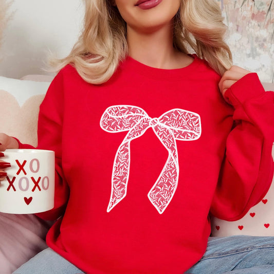 White Lace Bow Shirt
