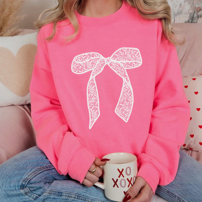 White Lace Bow Shirt