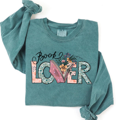 Book Lover Short Sleeve T-Shirt Comfort Colors Green- Limited Sizing