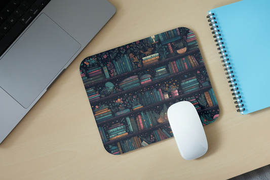 Midnight Blooms & Dark Pages Mouse Pad