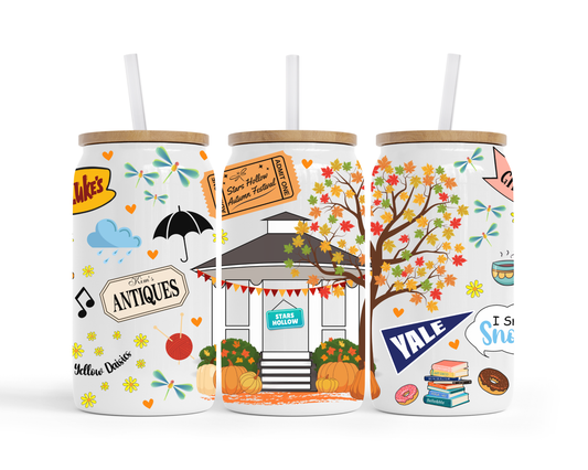 Small Town Coffee Lover Glass GG – 16oz Tumbler