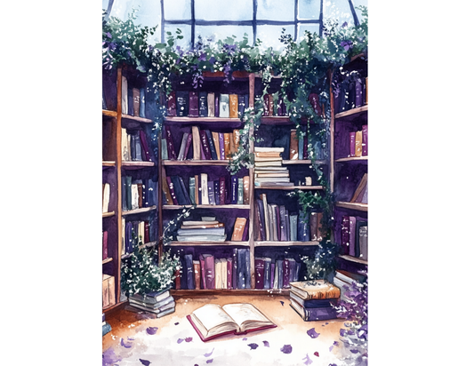 Lavender Leaves Library Kindle Insert