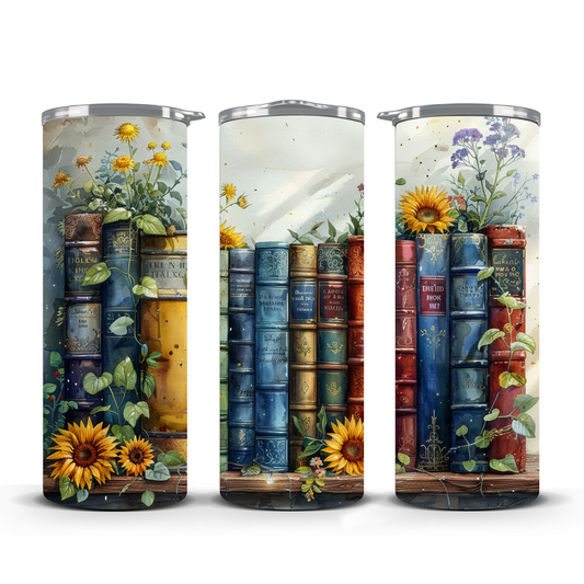 Wildflower Book Lover Stainless Steel Tumbler 20oz.