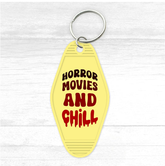 Horror Movies And Chill Motel Keychain