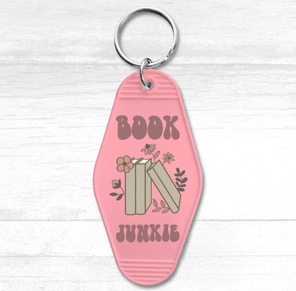 Book Junkie Motel Keychain