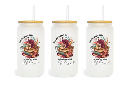 Into The Pages Glass Tumbler With Lid and Straw - CGS. Creations
