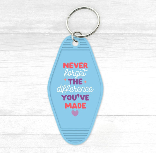 Never Forget The Difference Motel Keychain - CGS. Creations