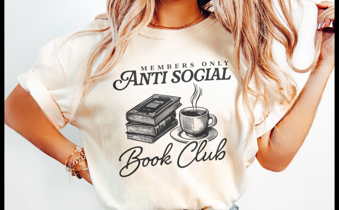 Members of Antisocial Book Club Shirt – Introvert Book Lover Tee