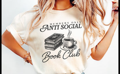 Members of Antisocial Book Club Shirt – Introvert Book Lover Tee